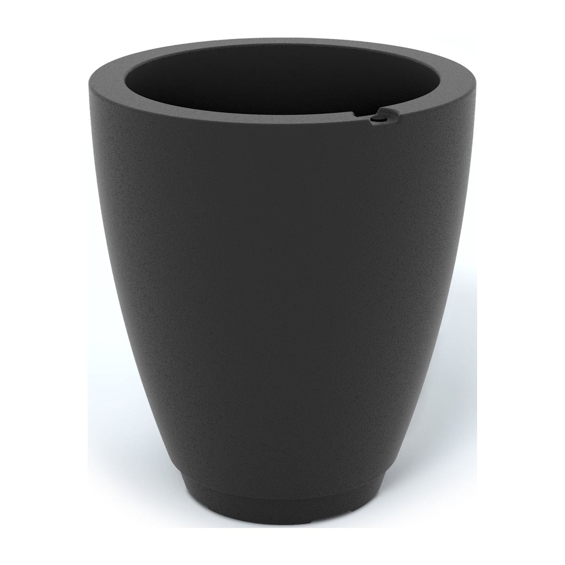 Caprio 18" Tall Black Round Self-Watering Planter for Outdoor Spaces