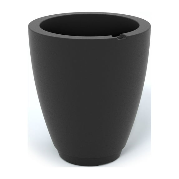 Mayne Caprio 16" x 16" x 18" Round Black Self-Watering Polyethylene Planter