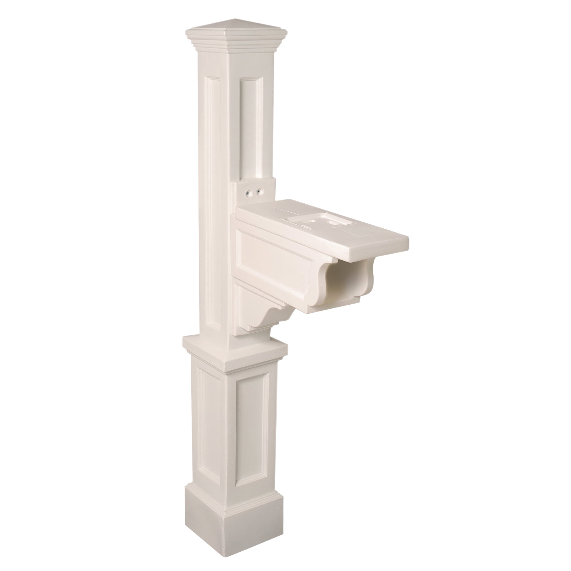 Dover White Polyethylene Traditional Mail Post with Paper Holder