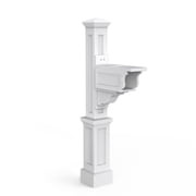 Mayne Dover Mailbox Arm Mount White Plastic Mailbox Post