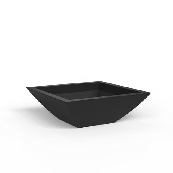 Mayne Evolve 20" x 20" x 7" Square Black Plastic Planter