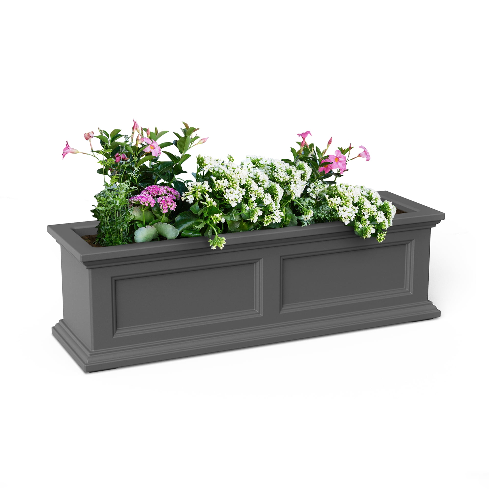 Espresso 17" Square Self-Watering Polyethylene Planter