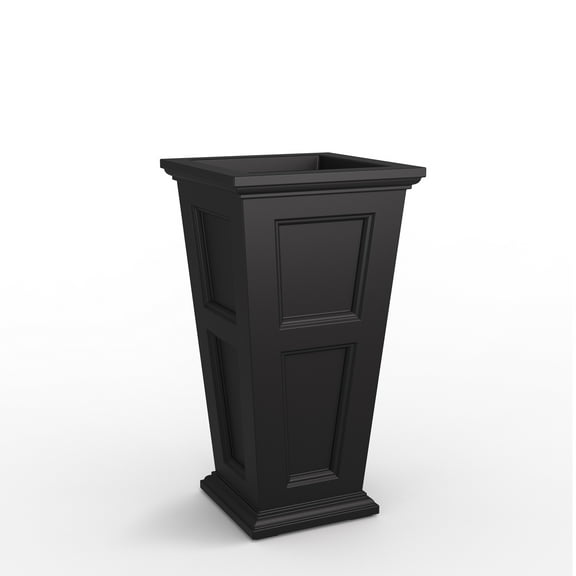 Mayne Fairfield 19" x 19" x 34" Square Tall Black Self Watering Plastic Planter