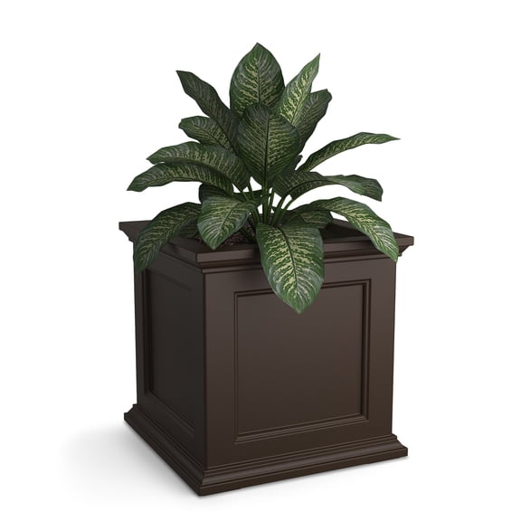 Mayne Fairfield 20" x 20" x 20" Square Espresso Self Watering Plastic Planter