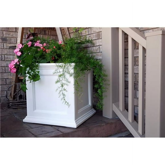 White Square Planter