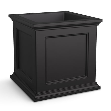 Mayne Fairfield 20" x 20" x 20" Square Black Self Watering Plastic Planter