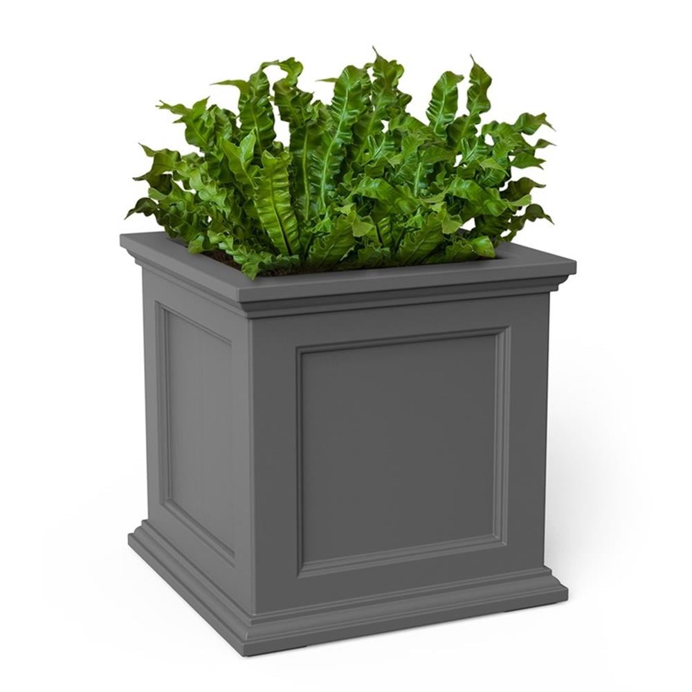 Fairfield 20" Square Graphite Gray Polyethylene Outdoor Planter