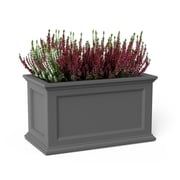 Mayne Fairfield 20x36 Weatherproof Traditional Plastic Planter in Graphite Gray