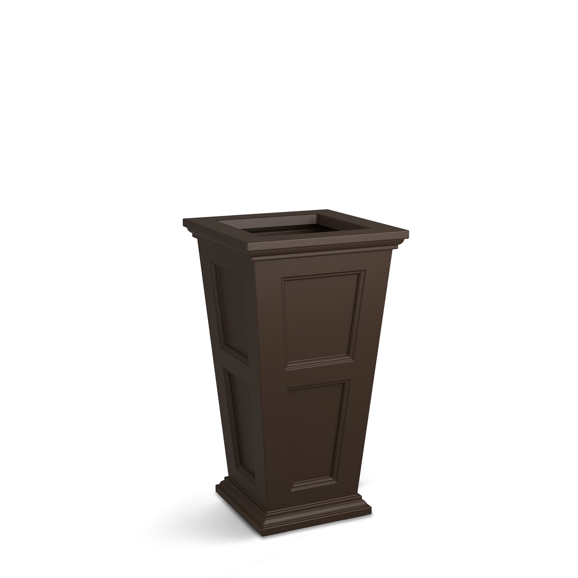Mayne Fairfield 16” x 16” x 28” Square Tall Espresso Self Watering Plastic Planter
