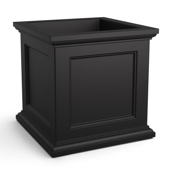 Mayne Fairfield 28" x 28" x 28" Square Black Plastic Planter
