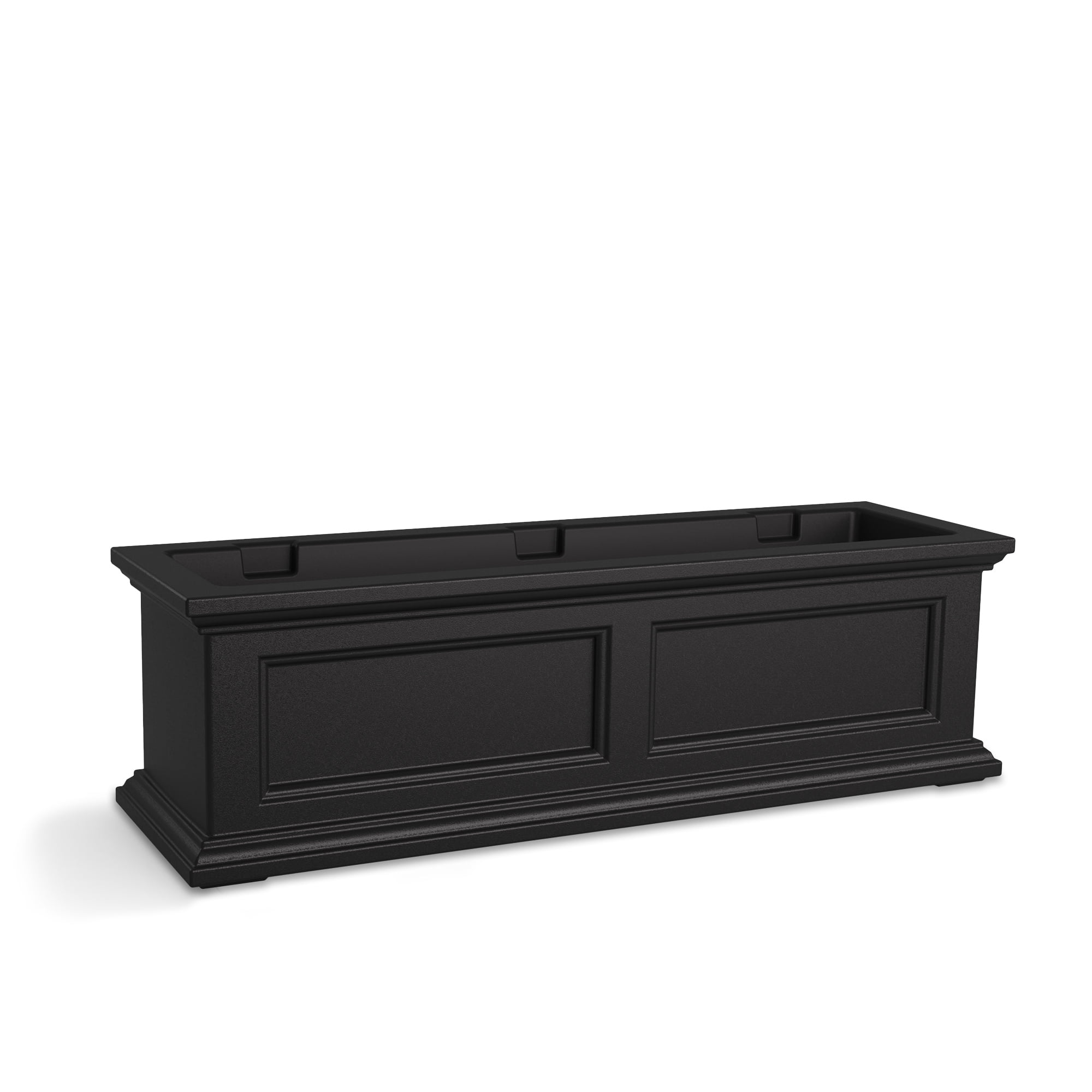 Mayne Fairfield 36" x 11" x 11" Rectangular Black Self Watering Plastic Window Box Planter
