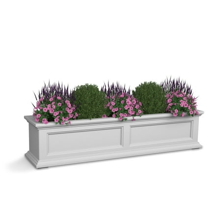Mayne Fairfield 48" x 11" x 11" Rectangular White Self-Watering Plastic Window Box Planter