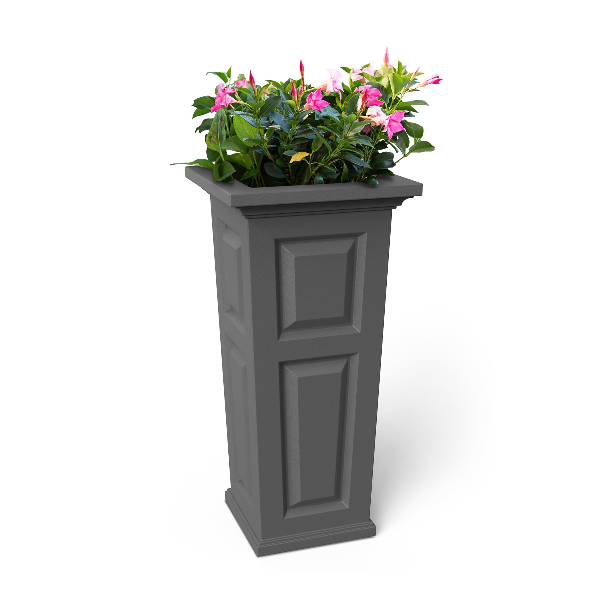 Black 17" Self-Watering Square Resin Planter