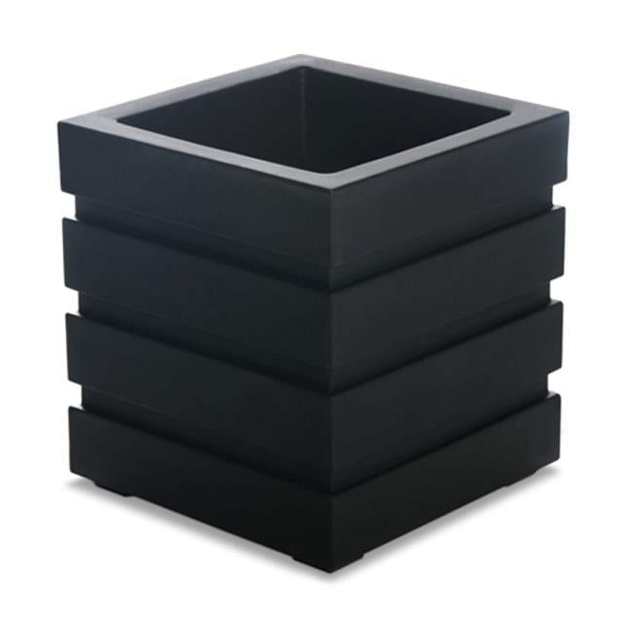 Freeport Modern Black Double-Wall Outdoor Planter, 18x18
