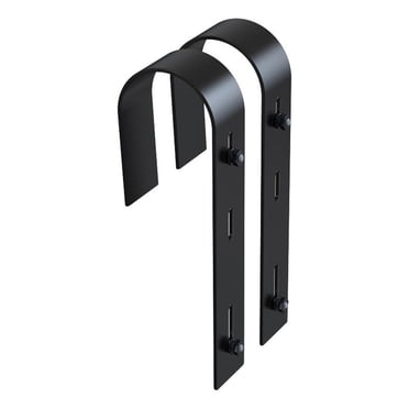 Heavy Duty Black Handrail Brackets - 8 Pack Steel Wall Mount Supports For Sturdy Railings
