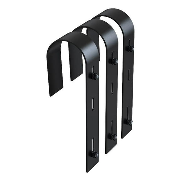 Mayne Handrail J-Hook Design Bracket - 1.75"x3.25"x10.12" Black Powder Coated Steel 3-Pack for Mayne Window Boxes with Hardware Included