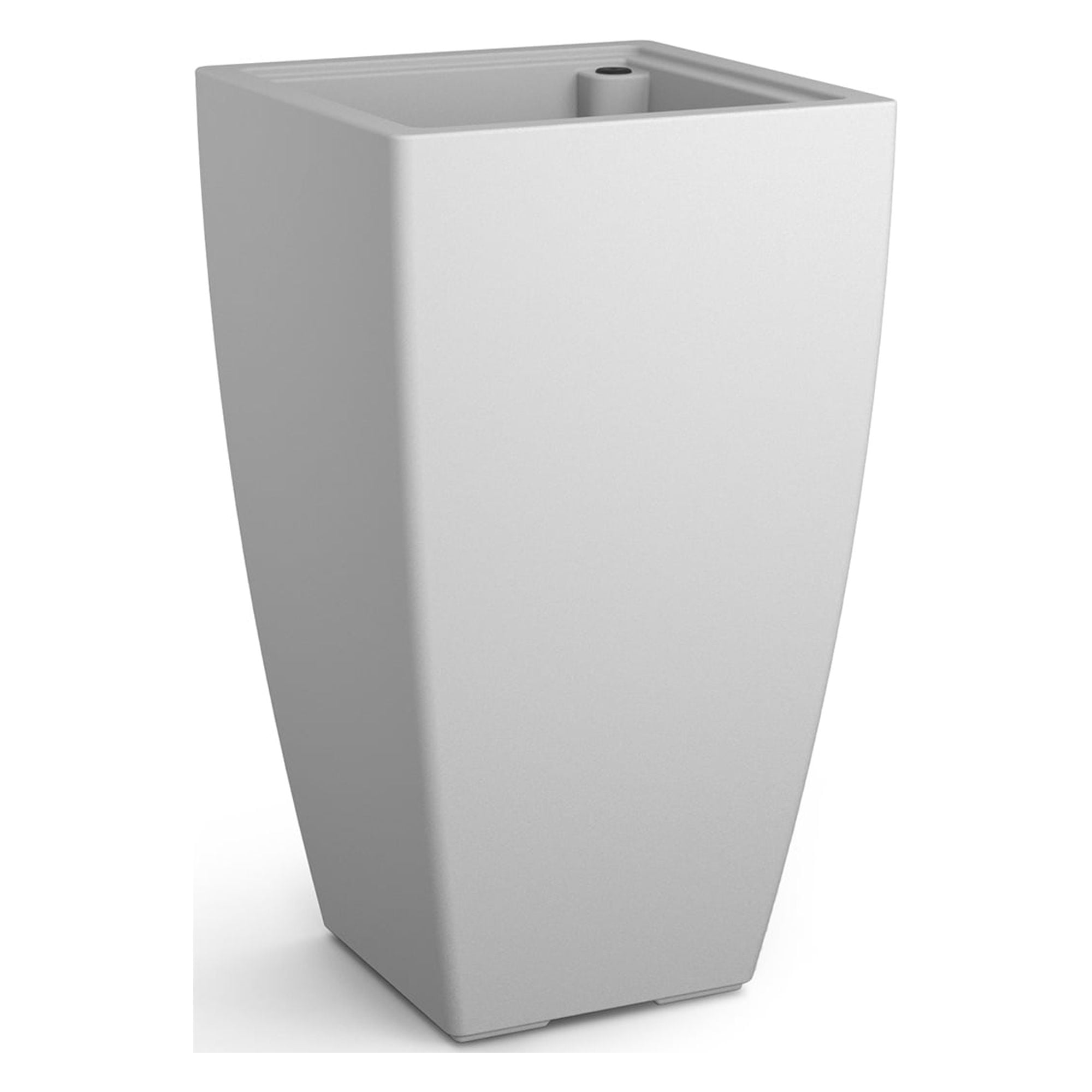 Mayne Kobi 15" x 15" x 26" Square Tall White Self-Watering Plastic Planter