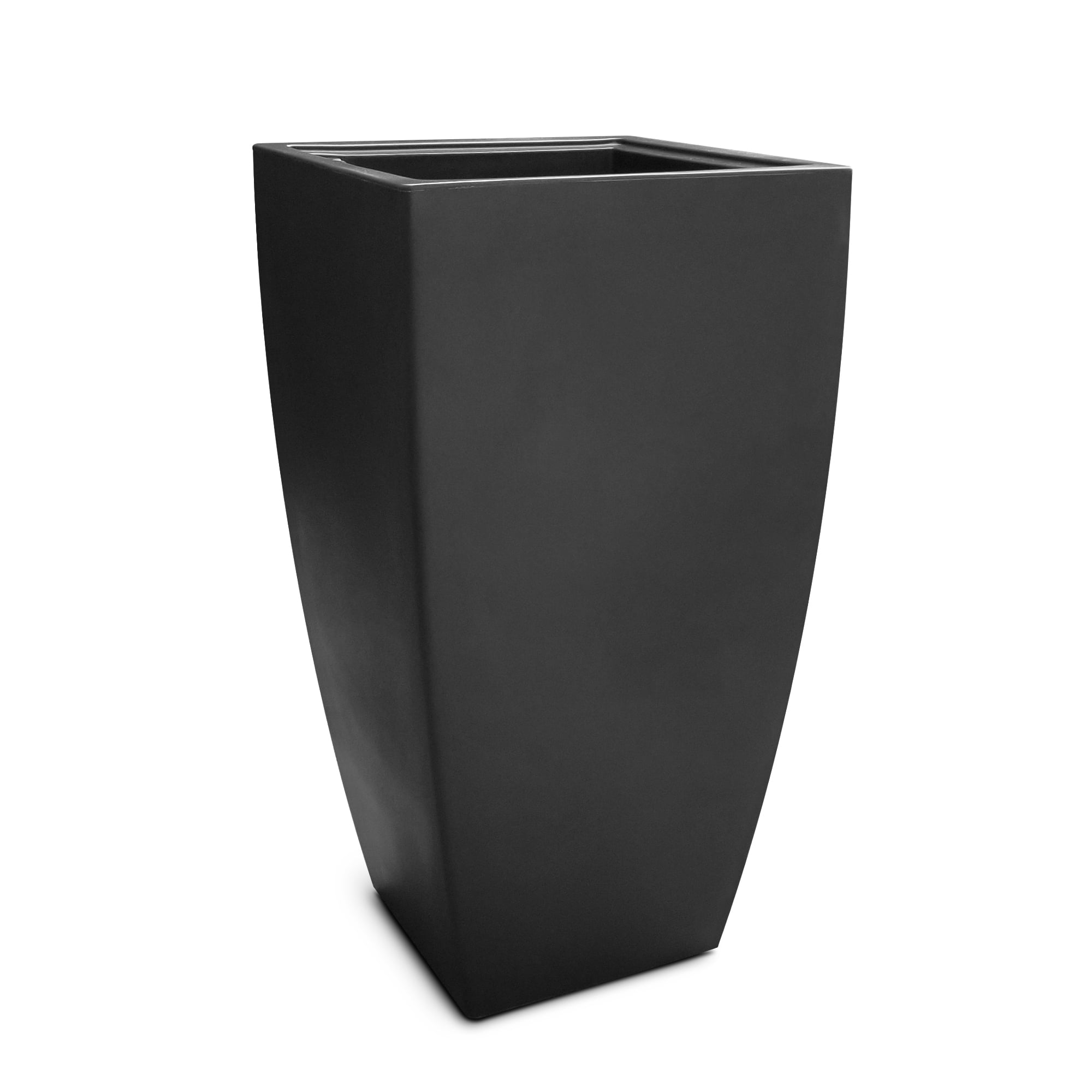 Kobi 38" Tall Black Polyethylene Outdoor Planter