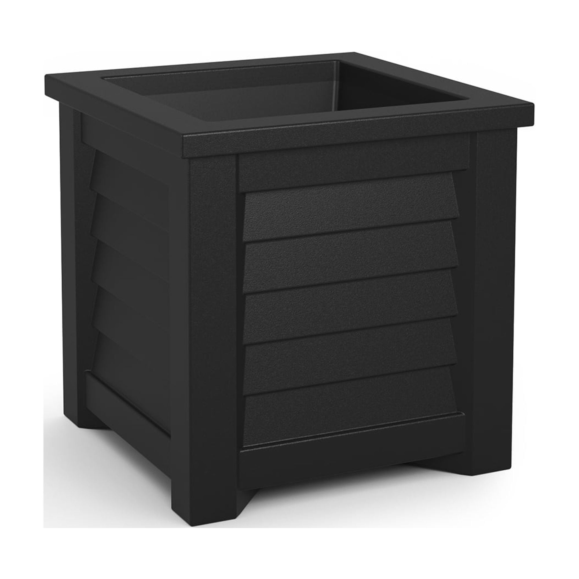 Mayne Lakeland 16" x 16" x 16" Square Black Self Watering Plastic Planter