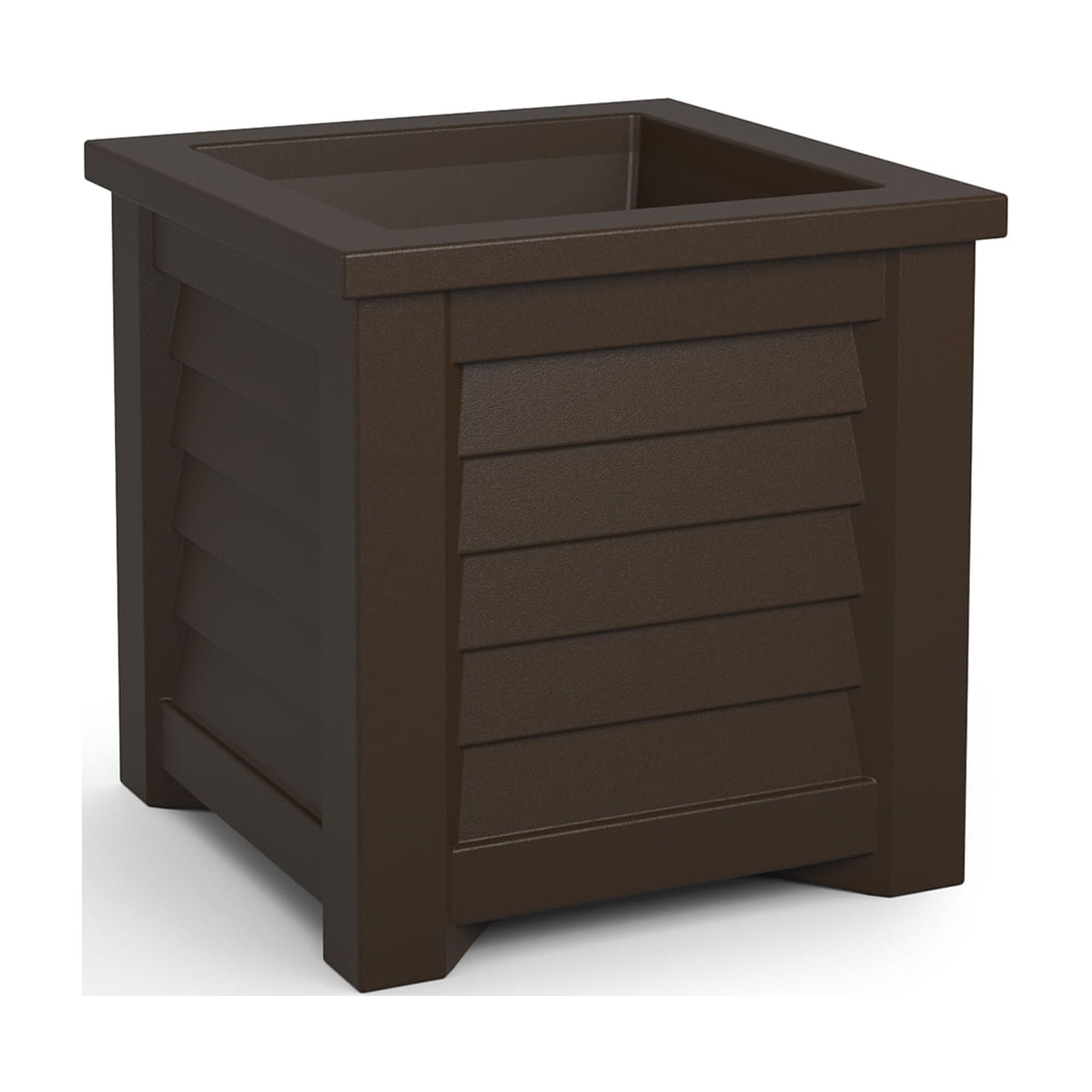 Mayne Lakeland 16" x 16" x 16" Square Espresso Self Watering Plastic Planter