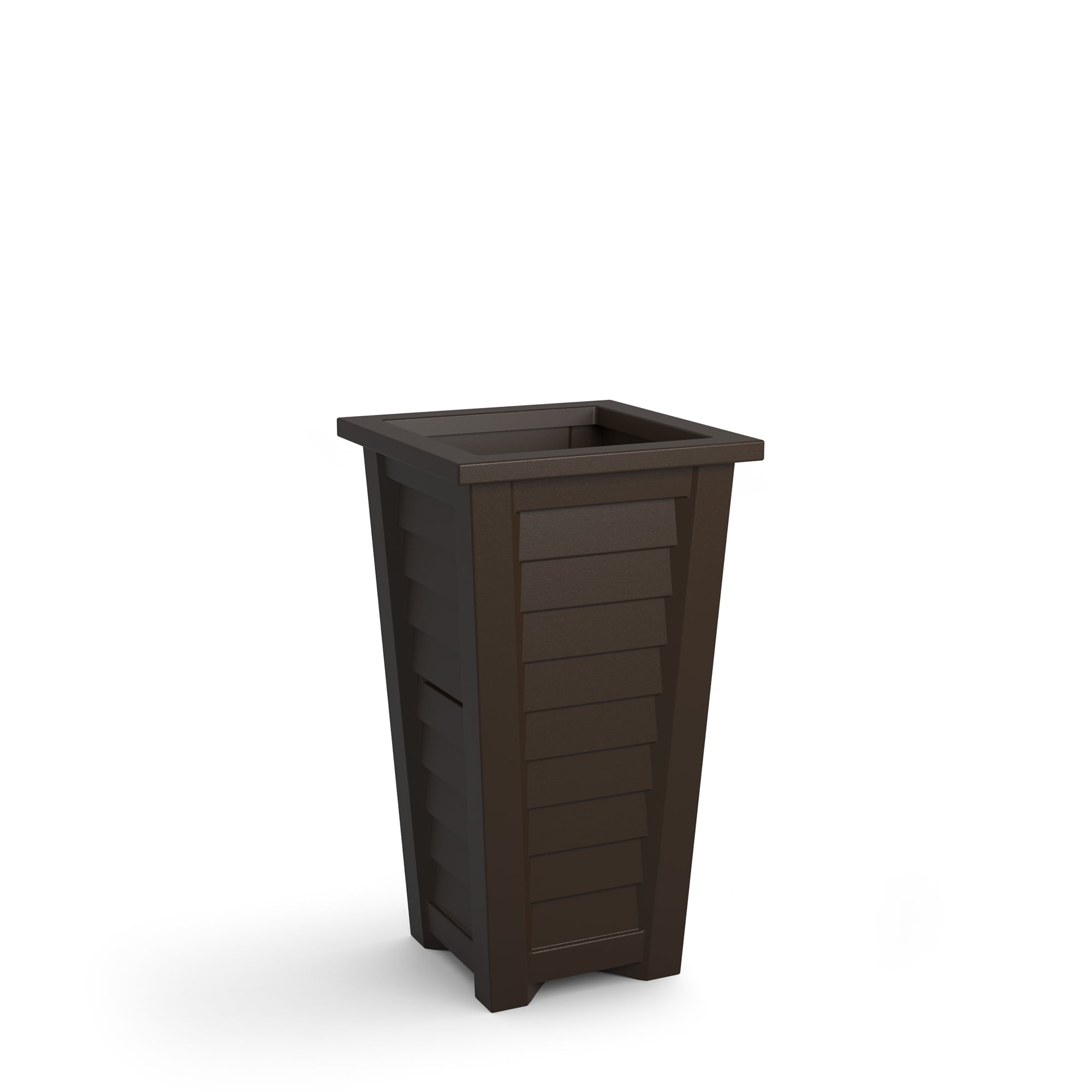 Mayne Lakeland 16" x 16" x 28" Tall Square Espresso Self Watering Plastic Planter