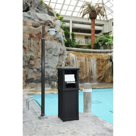 Mayne Lakeland 24 Piece Polyethylene Pool & Spa Cotton Towel Bar Valet, Black