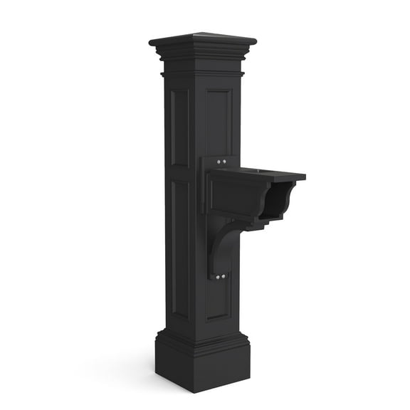 Mayne Liberty Mailbox Arm Mount Black Plastic Mailbox Post