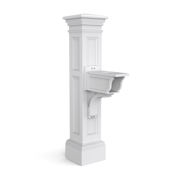 Mayne Liberty Mailbox Arm Mount White Plastic Mailbox Post
