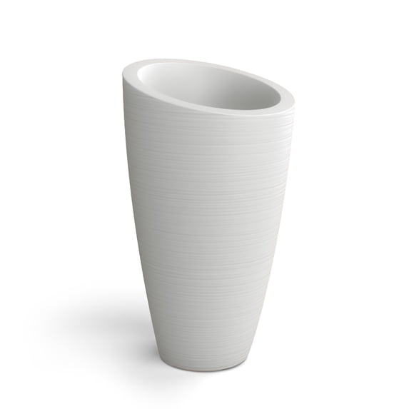 Mayne Modesto 22" x 22" x 42" Round White Plastic Planter