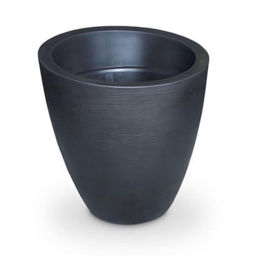 Bama vaso da giardino tondo TERRA in plastica 35 cm grigio