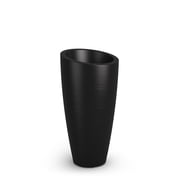 Mayne Modesto 16" x 16" x 32" Round Black Plastic Plant Planter