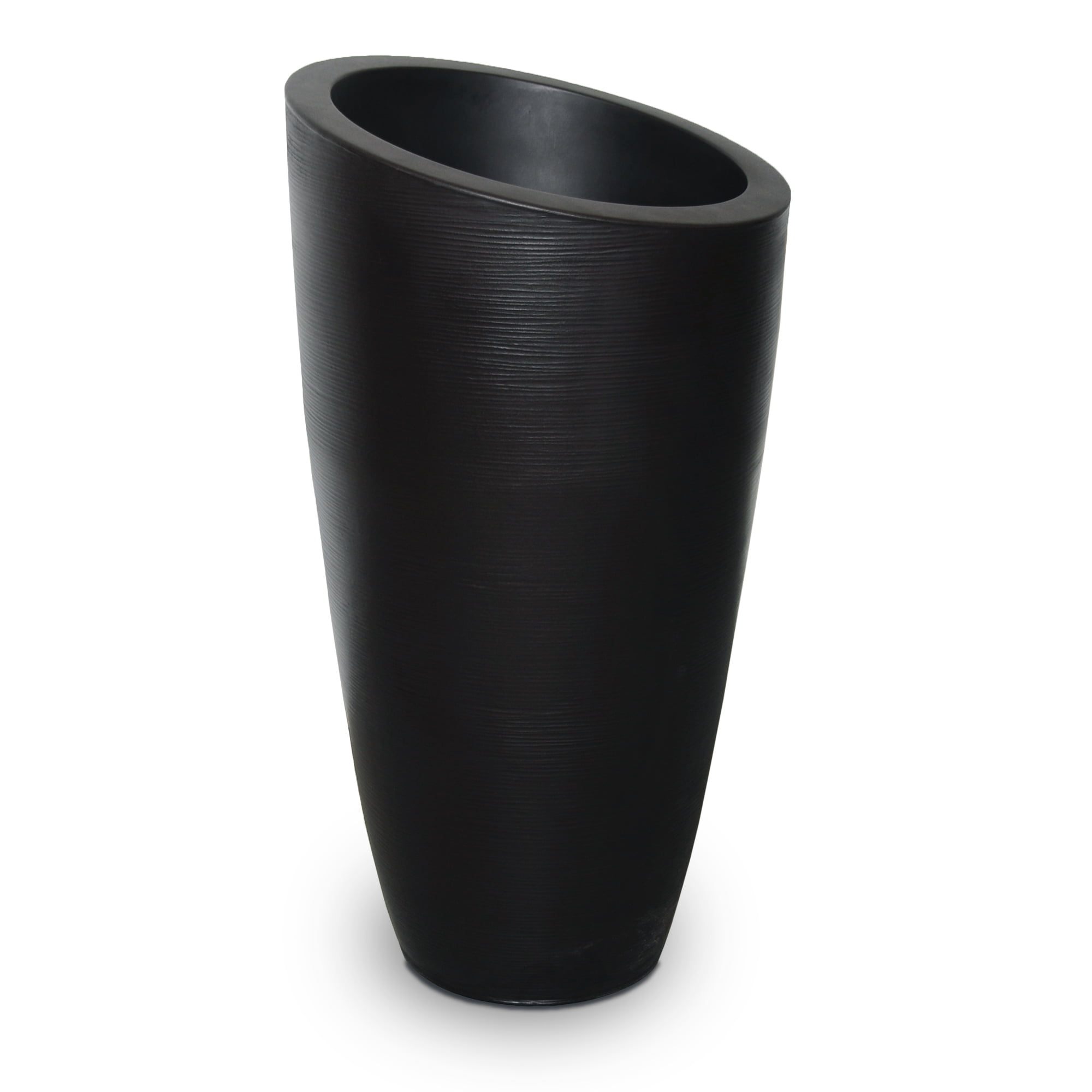 Mayne Modesto 22" x 22" x 42" Round Black Plastic Planter