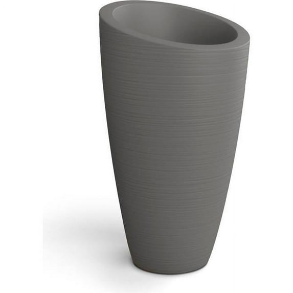 Mayne Modesto 22" x 22" x 42" Round Graphite Grey Plastic Planter