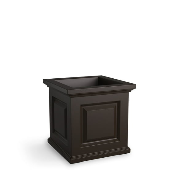 Mayne Nantucket 16" x 16" x 16" Square Espresso Self Watering Plastic Planter