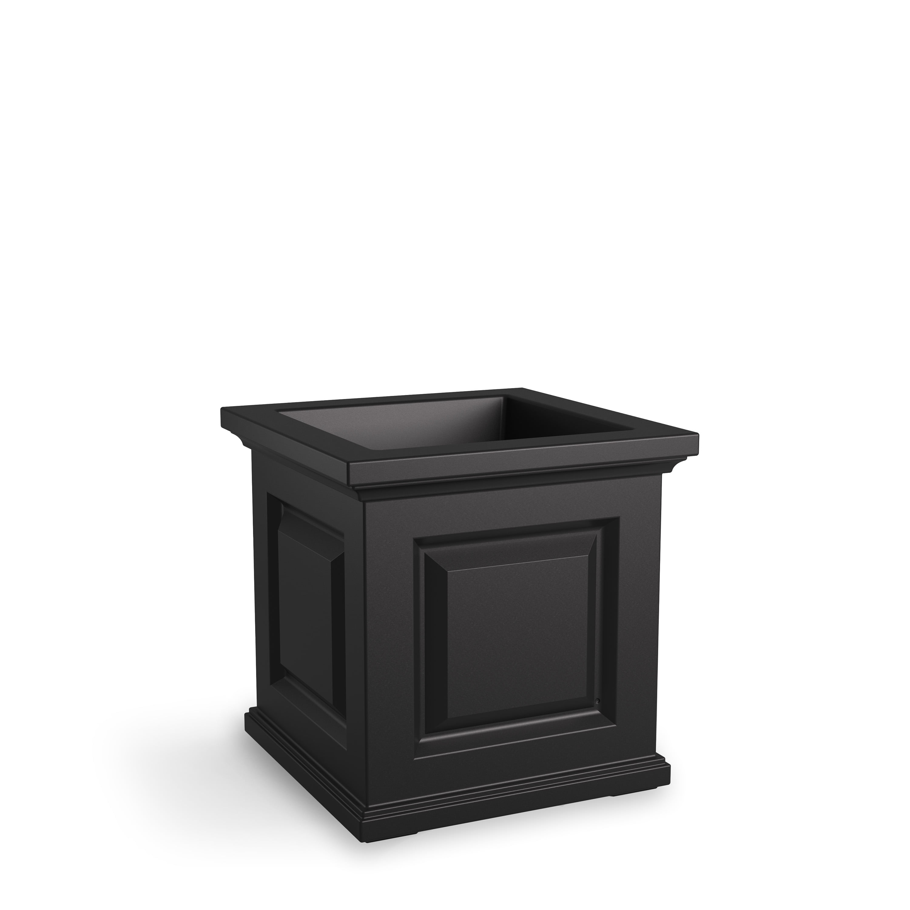 Mayne Nantucket 16" x 16" x 16" Square Black Self Watering Plastic Planter