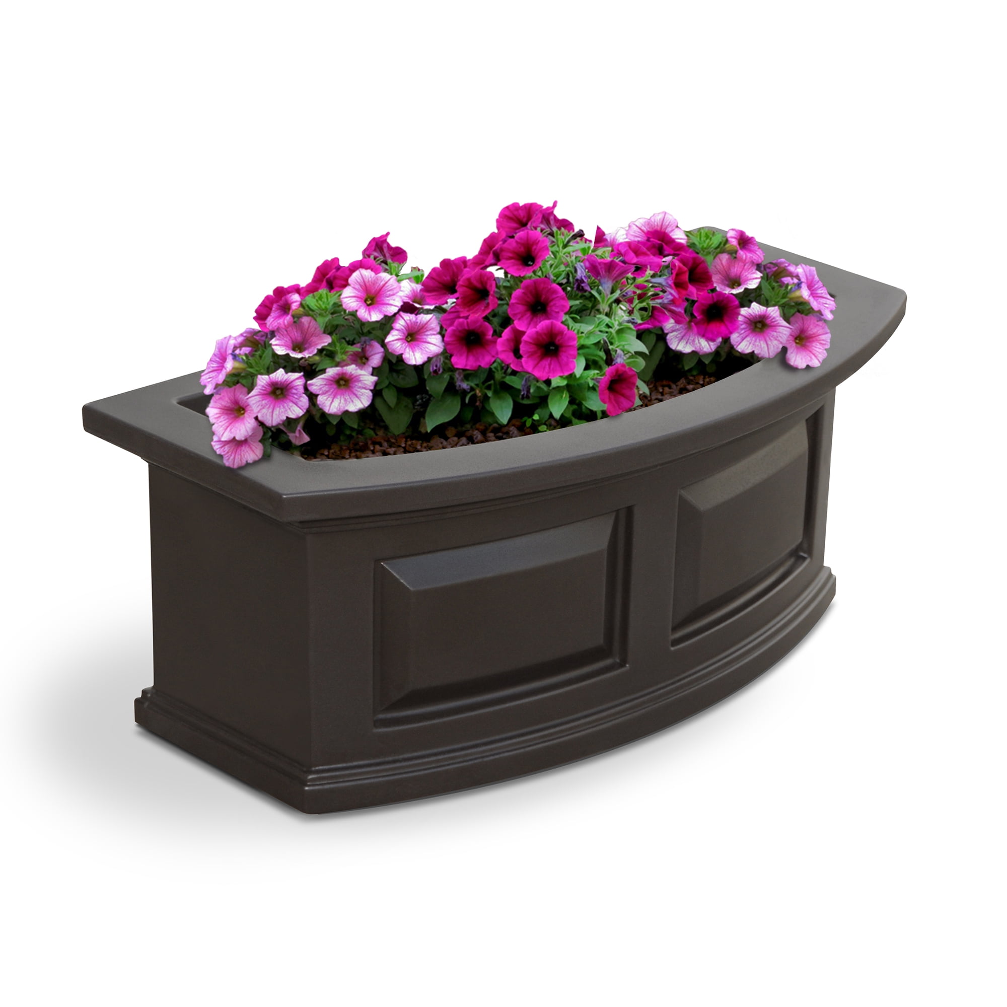 Espresso Polyethylene Self-Watering Outdoor Window Box Planter