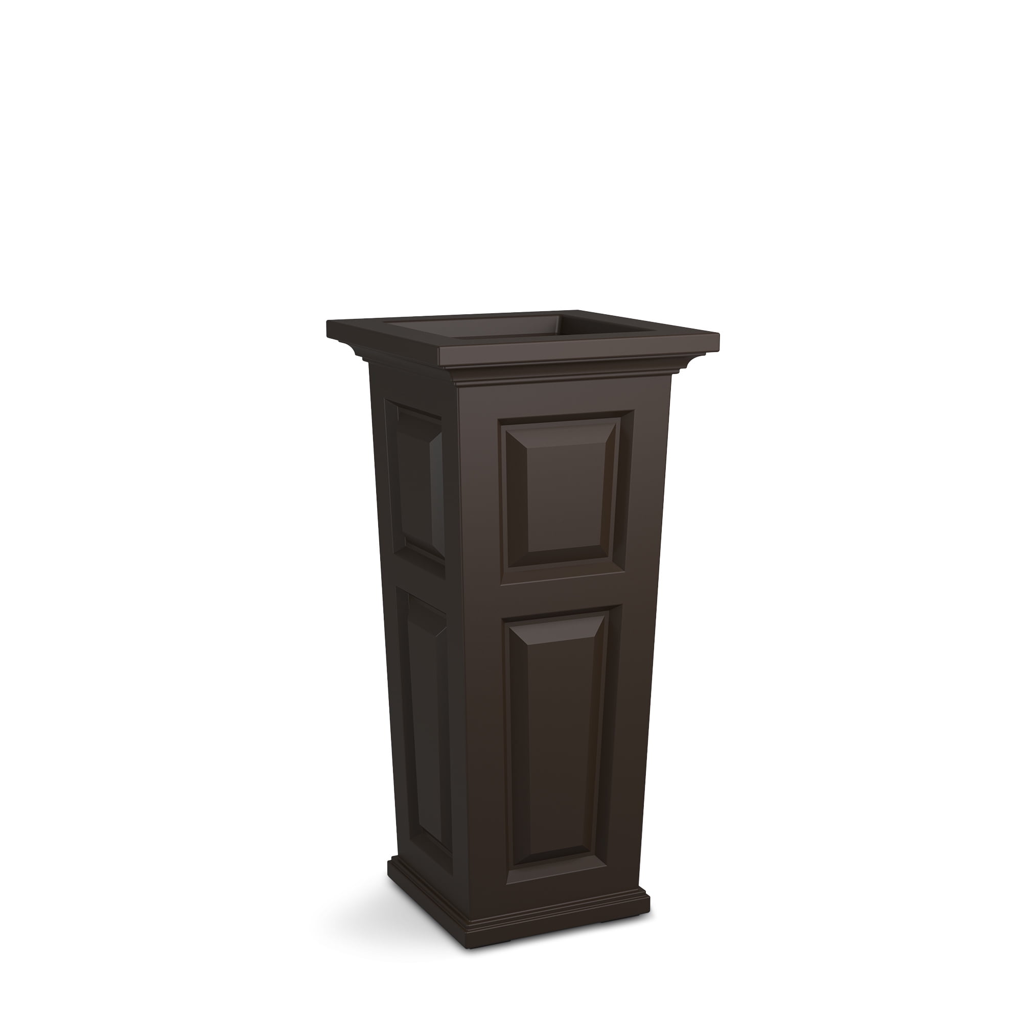 Mayne Nantucket 16" x 16" x 32" Tall Square Espresso Self Watering Plastic Planter