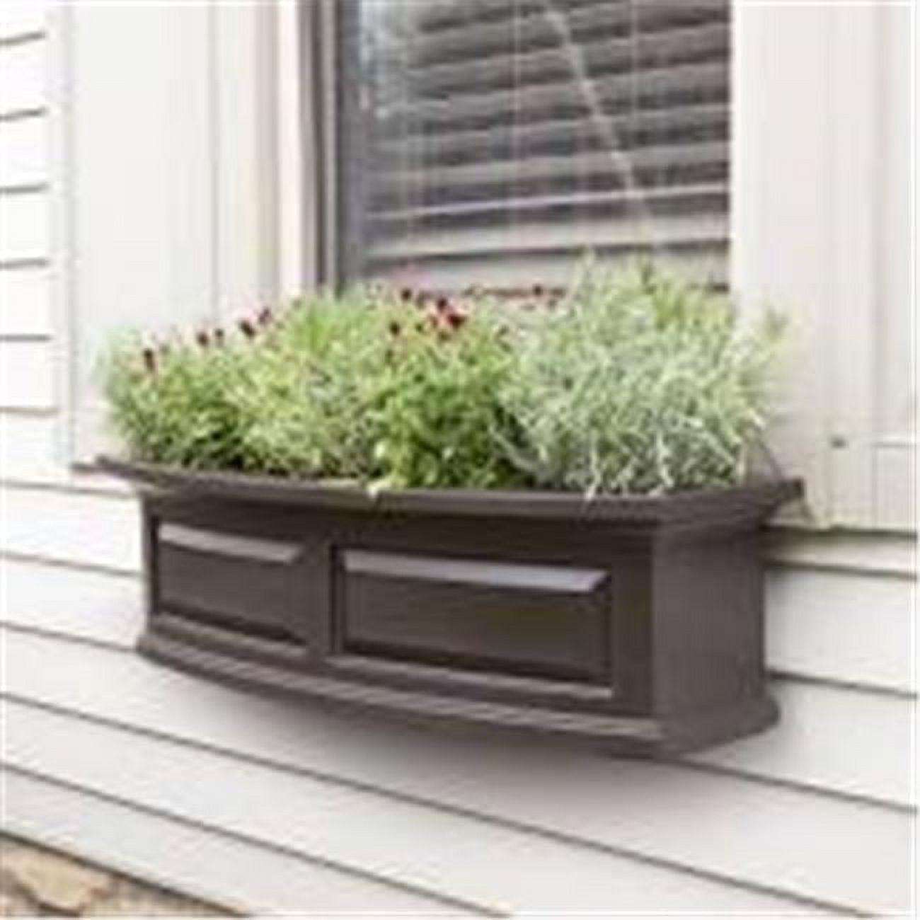 Espresso Brown 36" Resin Self-Watering Window Box