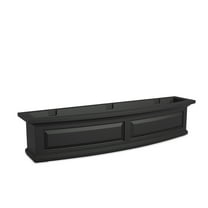 Mayne Nantucket 48" x 12" x 10" Rectangle Black Self Watering Plastic Window Box Planter