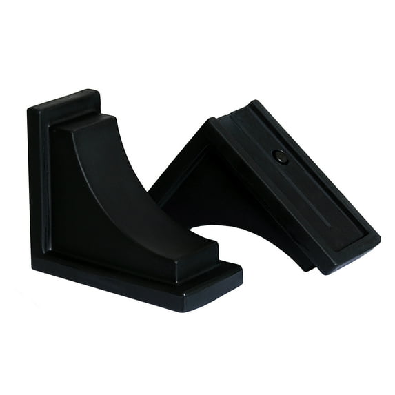 Mayne Nantucket 8" x 4" x 7" Black Plastic Decorative Corbels, 2-Pack