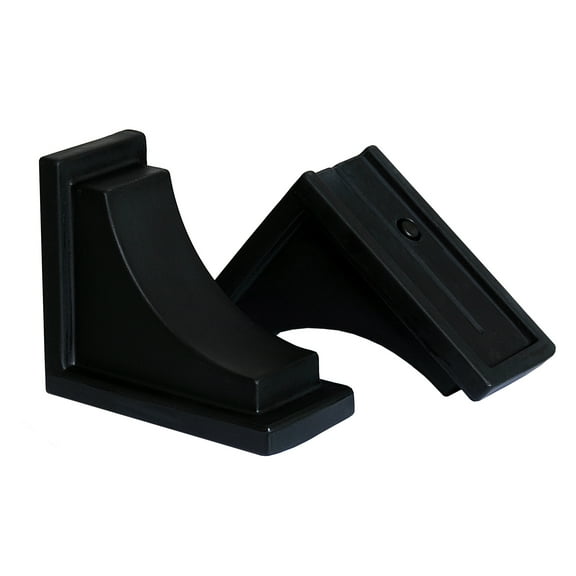 Mayne Nantucket 8" x 4" x 7" Black Plastic Decorative Corbels, 2-Pack