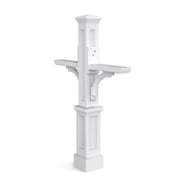 Mayne Newport Plus Double Mailbox Arm Mount White Plastic Mailbox Post