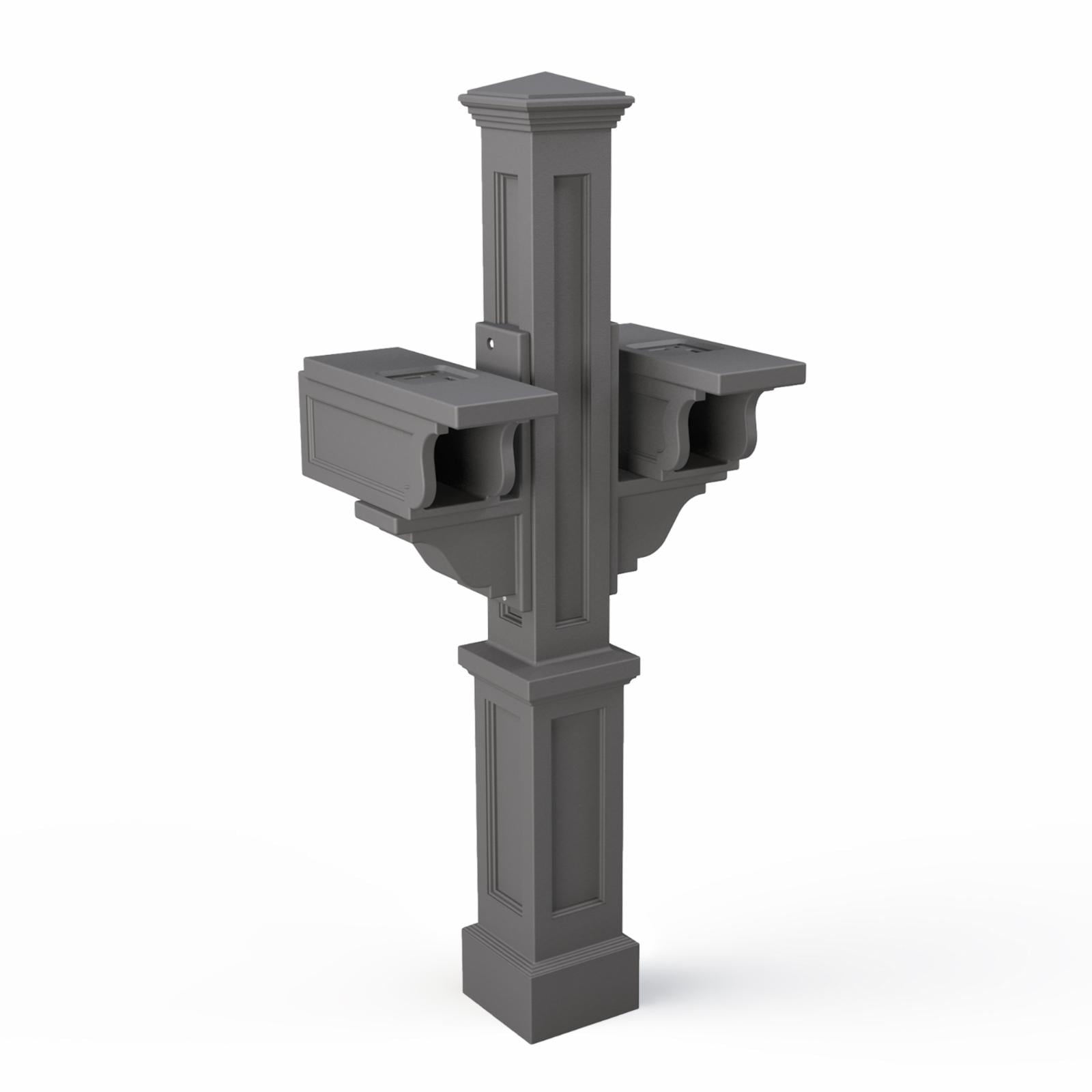 Mayne Rockport Double Arm Mail Post - Polyethylene - Graphite Grey ...