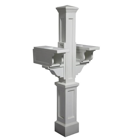 Mayne Rockport Double Traditional Plastic Mail Post in White