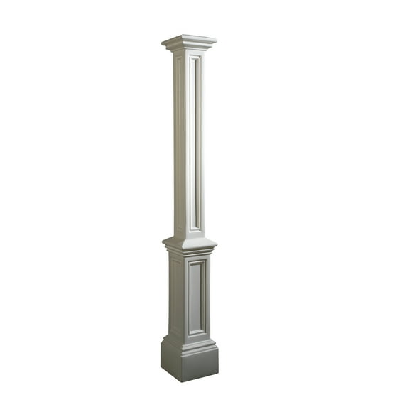Signature 10"x10"x72" White Polyethylene Lamp Post (Decorative Post Only - No Mount)