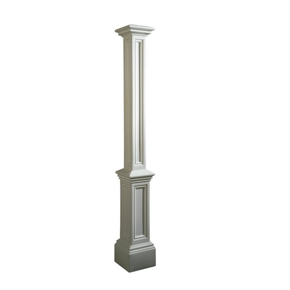 Signature 10"x10"x72" White Polyethylene Lamp Post (Decorative Post Only - No Mount)
