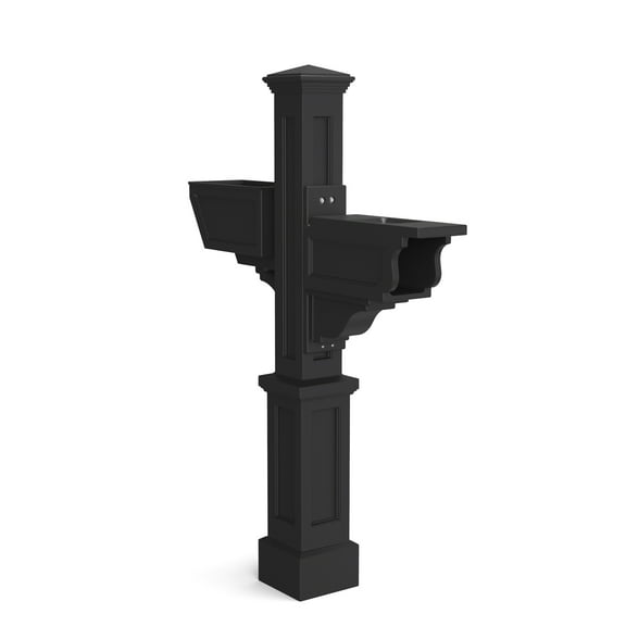 Mayne Signature Plus Mailbox Arm Mount Black Plastic Mailbox Post