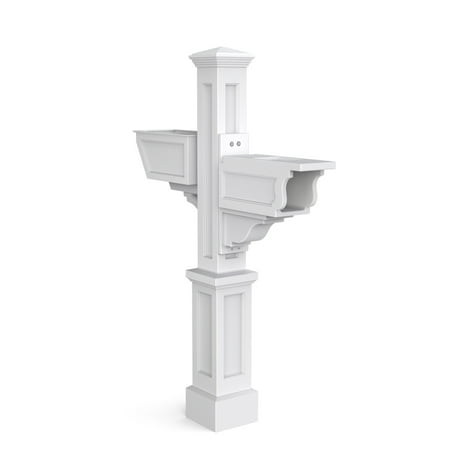 Mayne Signature Plus Mailbox Arm Mount White Plastic Mailbox Post