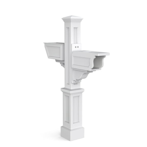 Mayne Signature Plus Mailbox Arm Mount White Plastic Mailbox Post