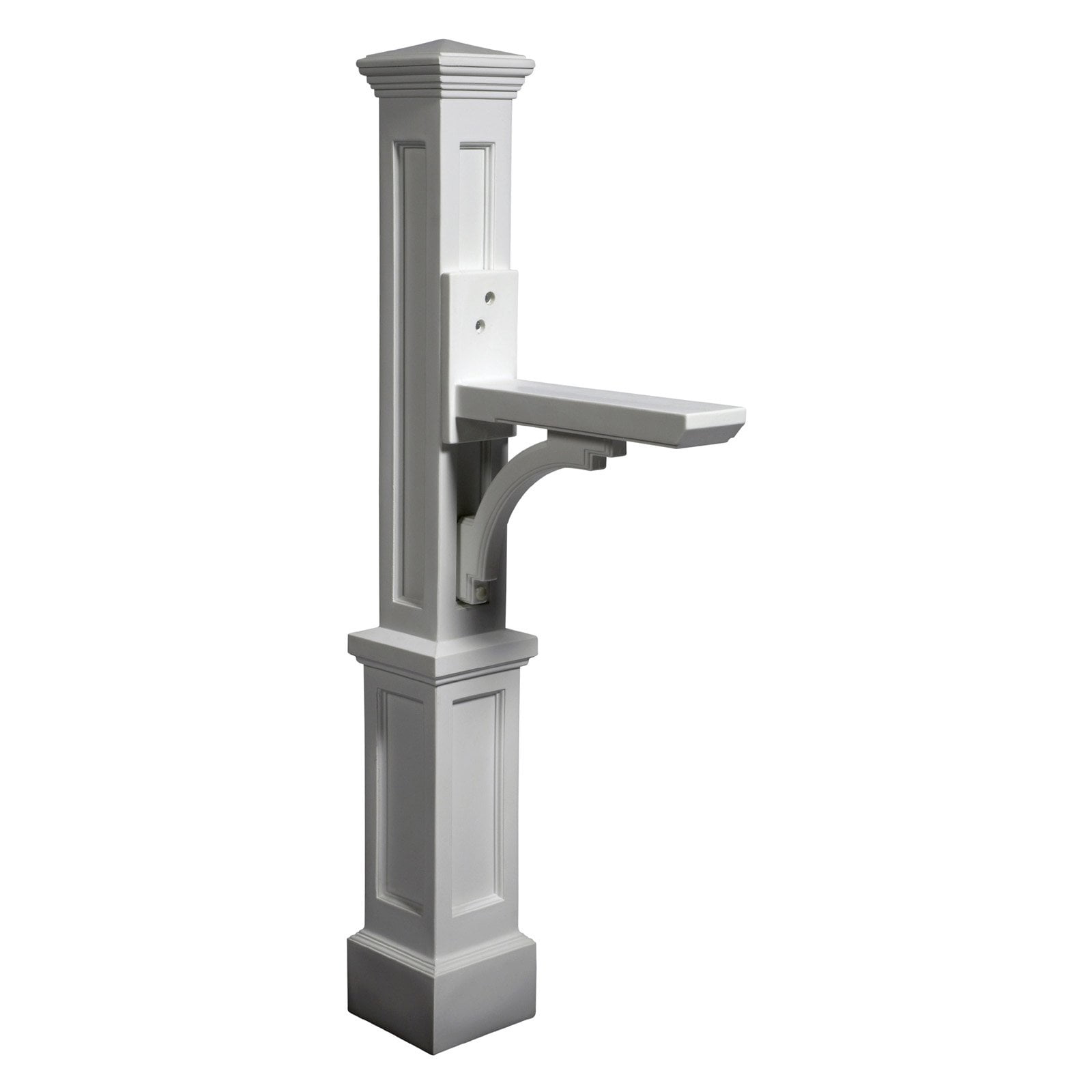 Newport Plus White Polyethylene Decorative Mailbox Post